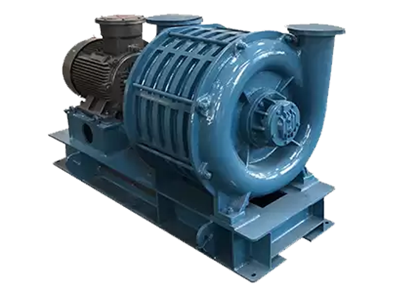 Medium flow inlet multi-stage centrifugal blower